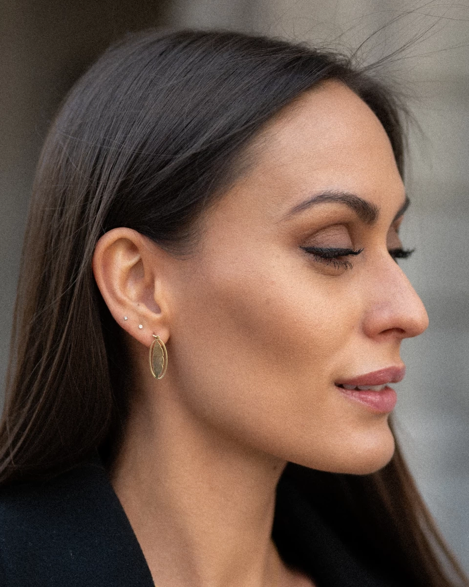 ZILIA Feather 2 Zlaté Náušnice