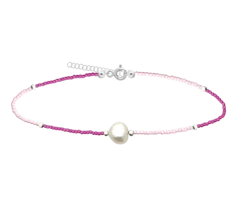 ZILIA Pink Design Perla Strieborný náramok