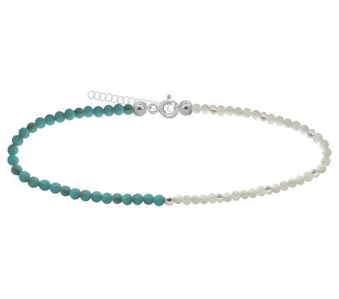ZILIA Turquoise Mist Strieborný členkový náramok