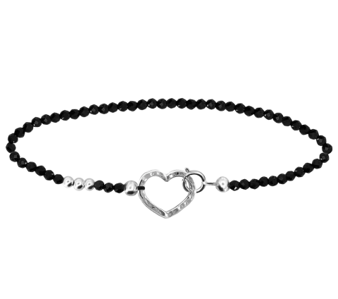 ZILIA Gemstone Spinel Heart Strieborný členkový náramok
