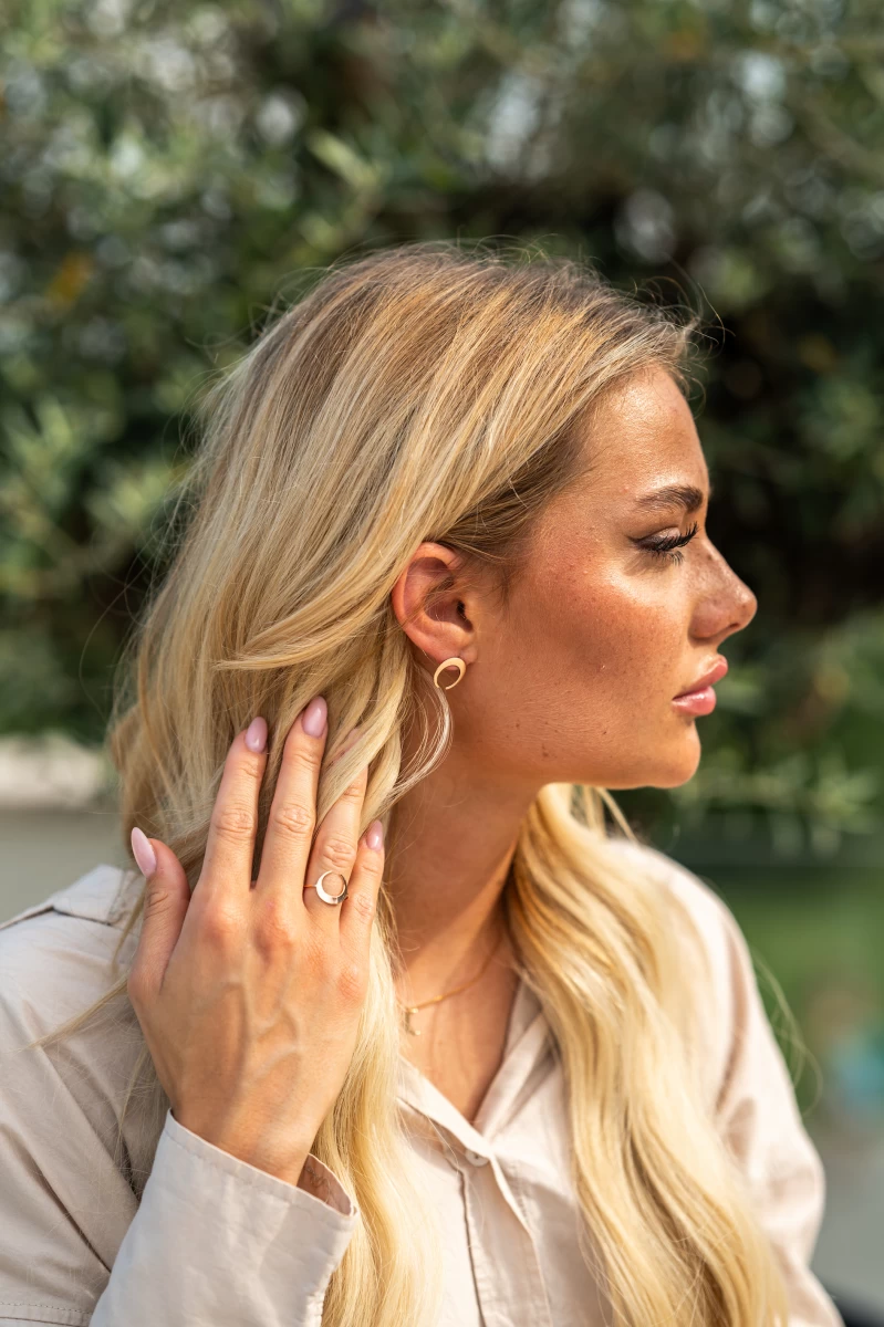 Mesiac strieborné náušnice