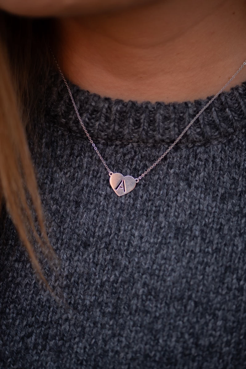 Písmeno v srdci retiazka z 925 striebra