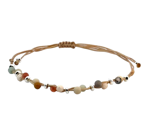 ZILIA Macrame Earth Strieborný náramok