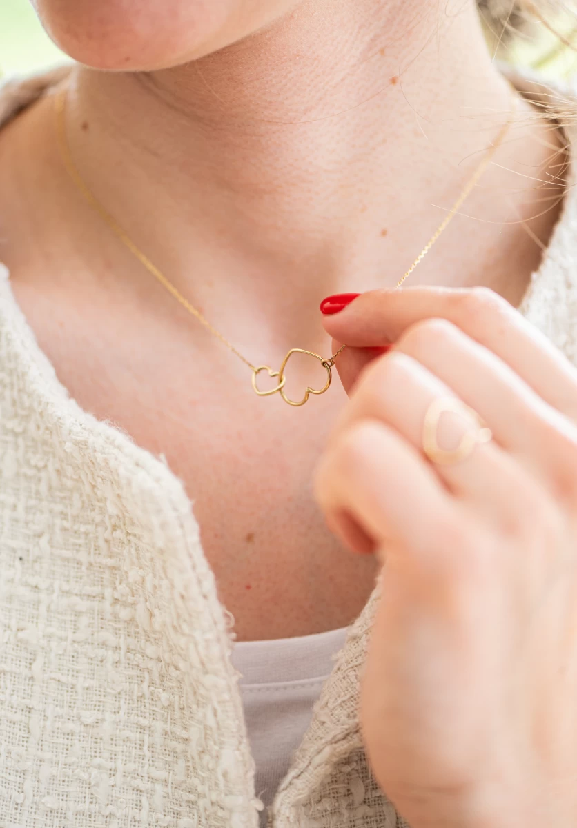 ZILIA Double Heart Strieborný náhrdelník