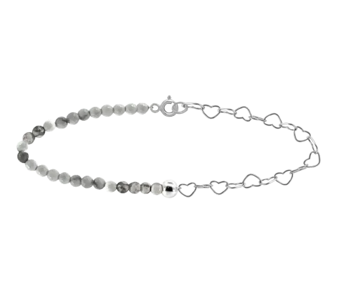 ZILIA Saona Heart Howlite Strieborný náramok