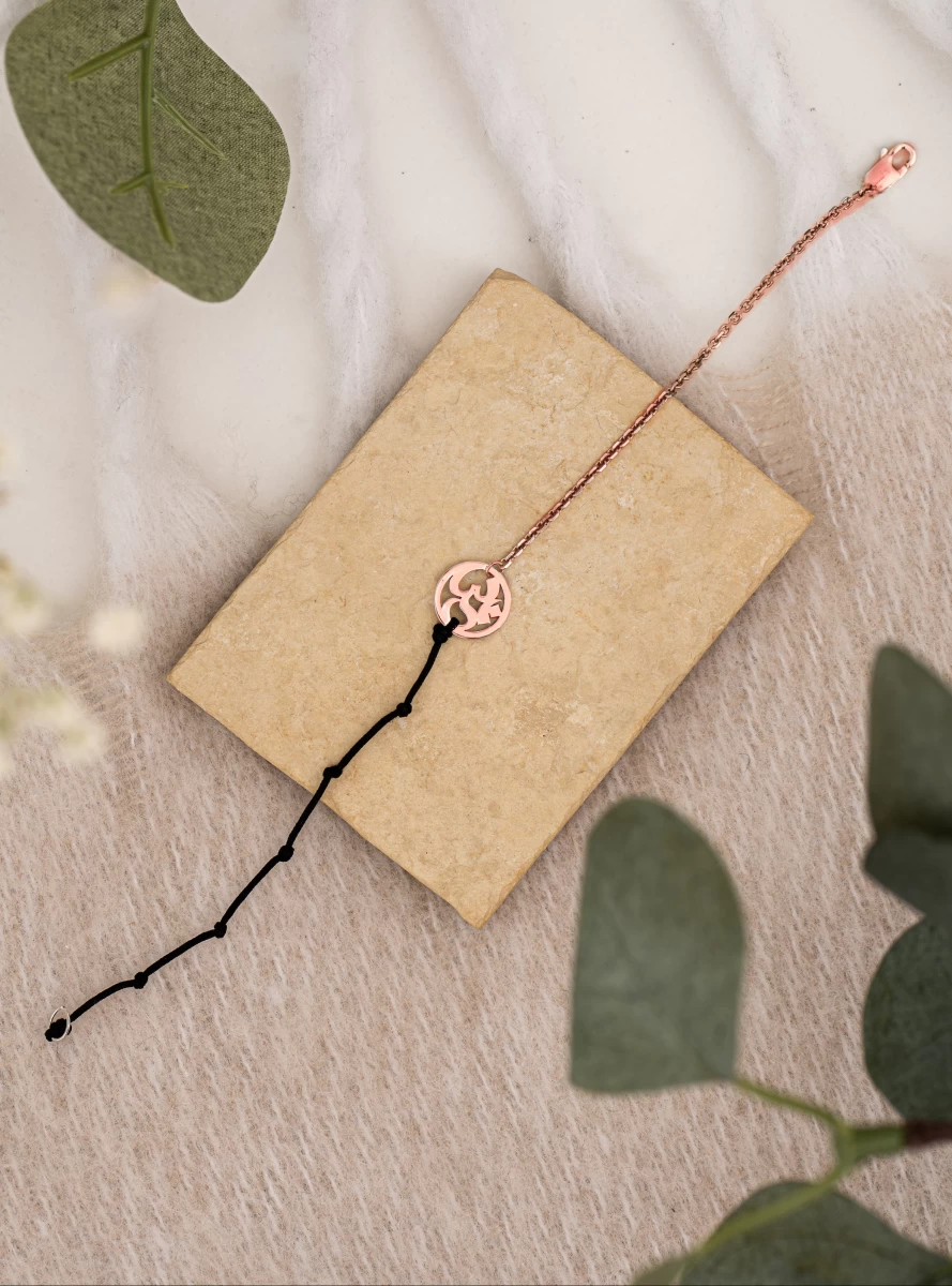 Náramok Kabala ÓM z ružového 14K zlata