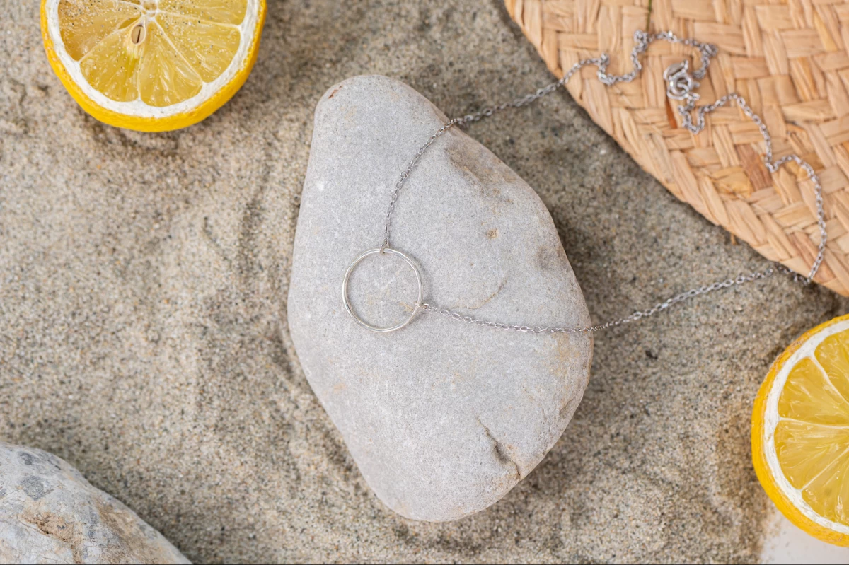 Ručne vyrobená retiazka kruh z 925 striebra