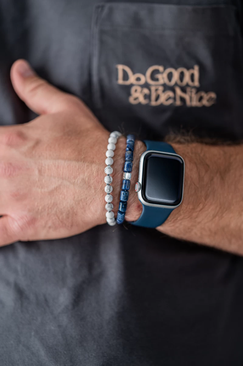 Náramok z dumortieritu a 925 striebra