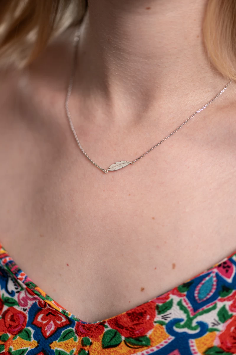 ZILIA Feather Strieborný náhrdelník