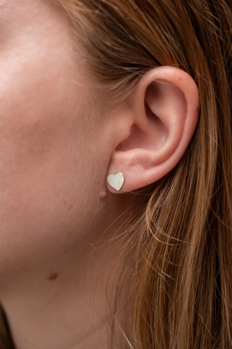 Náušnice zo striebra v tvare srdca