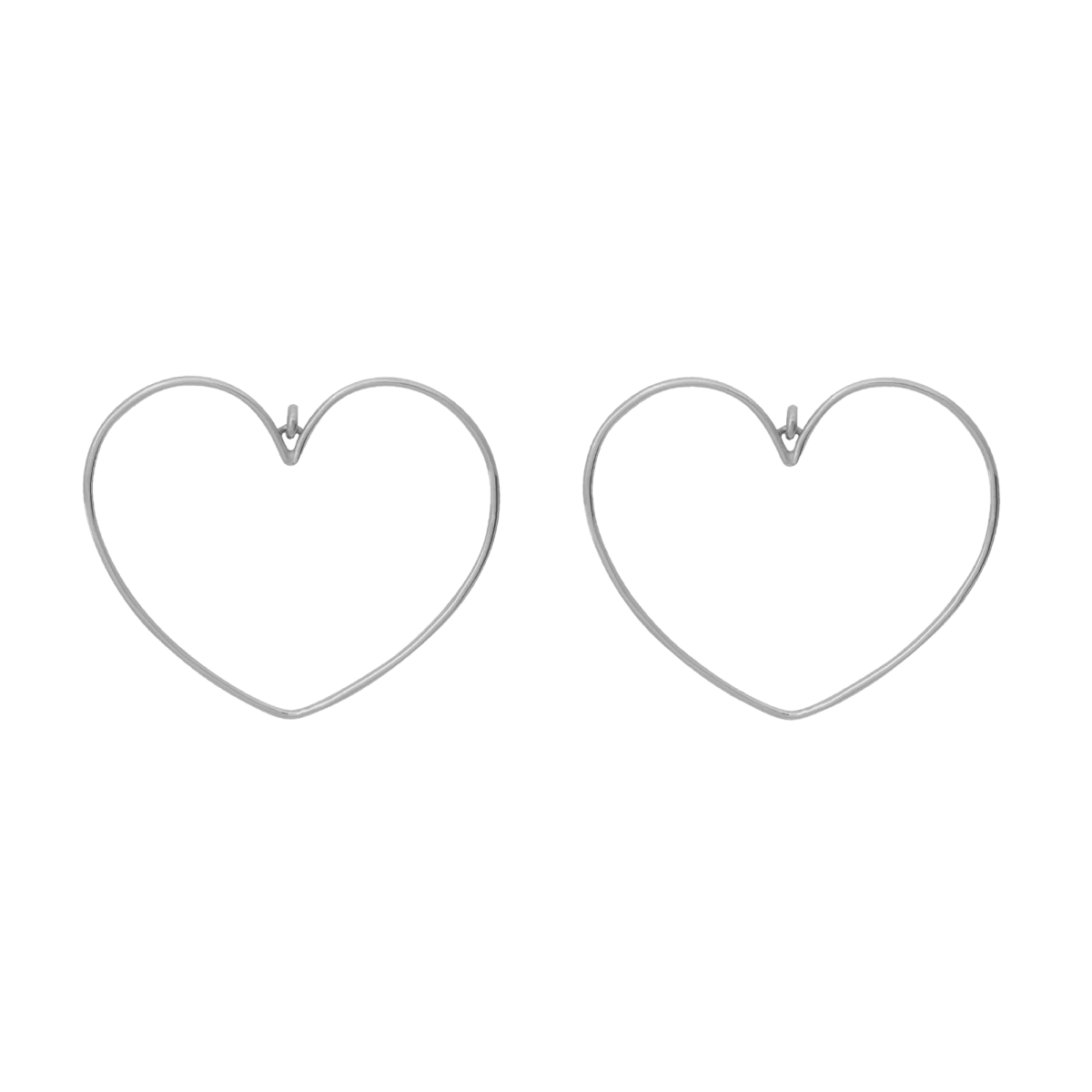 Veľké strieborné náušnice v tvare srdca