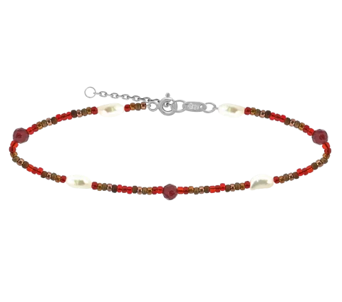 ZILIA Verona Perla Garnet Mineral Strieborný náramok