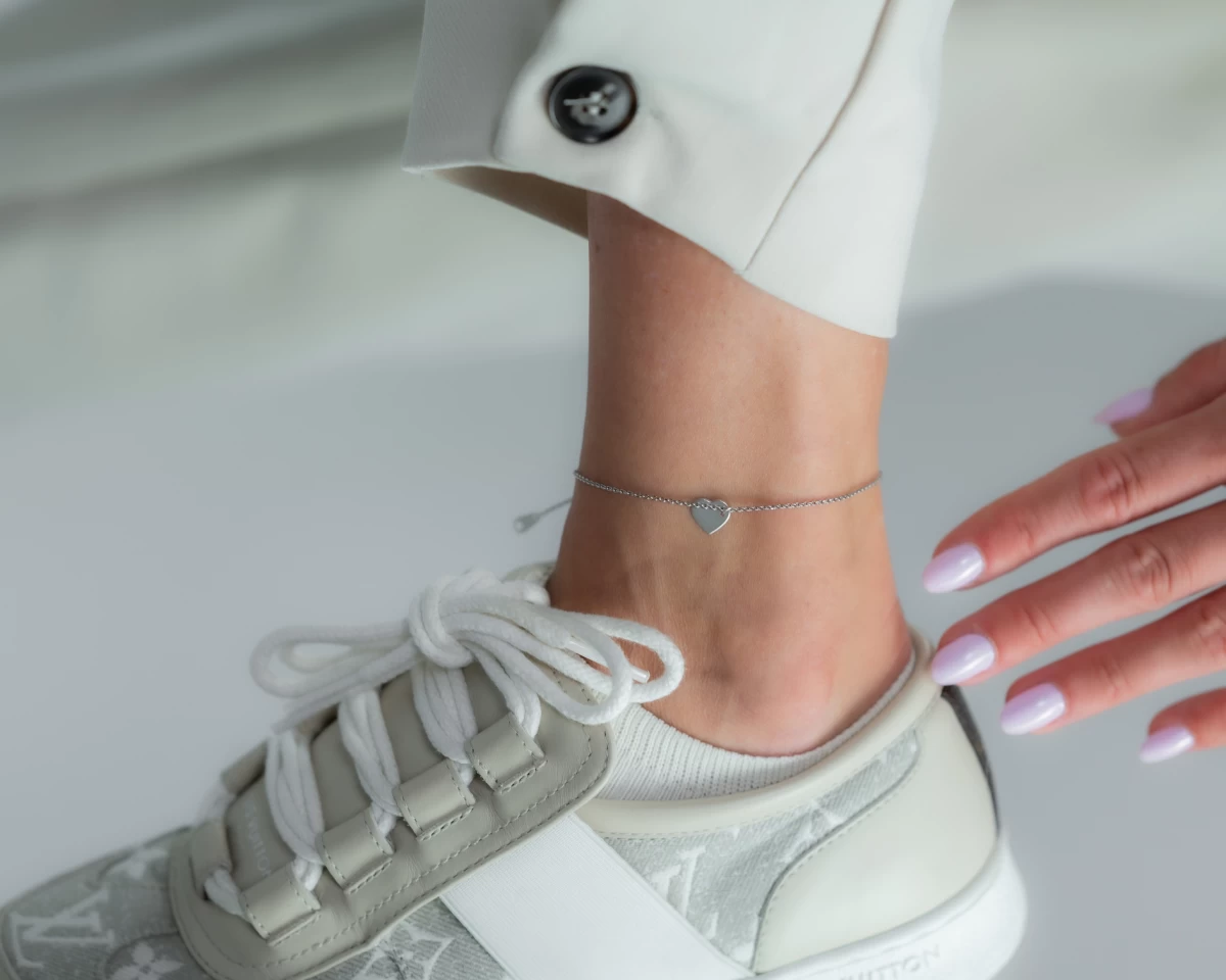 ZILIA Heart Strieborný členkový náramok