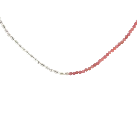 ZILIA Pink Opal Perla Strieborný náhrdelník