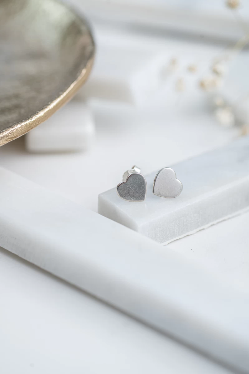 Náušnice zo striebra v tvare srdca