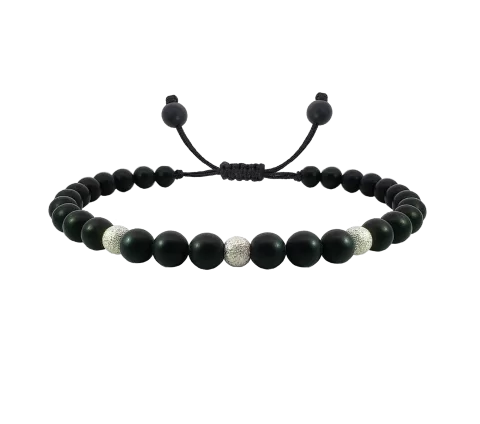 Strieborný náramok ZILIA Black Chic Men