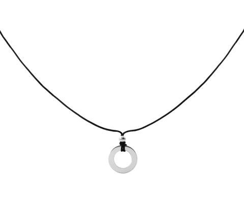 ZILIA Circle Contour Strieborná 925 Thread Náhrdelník (Engravable)