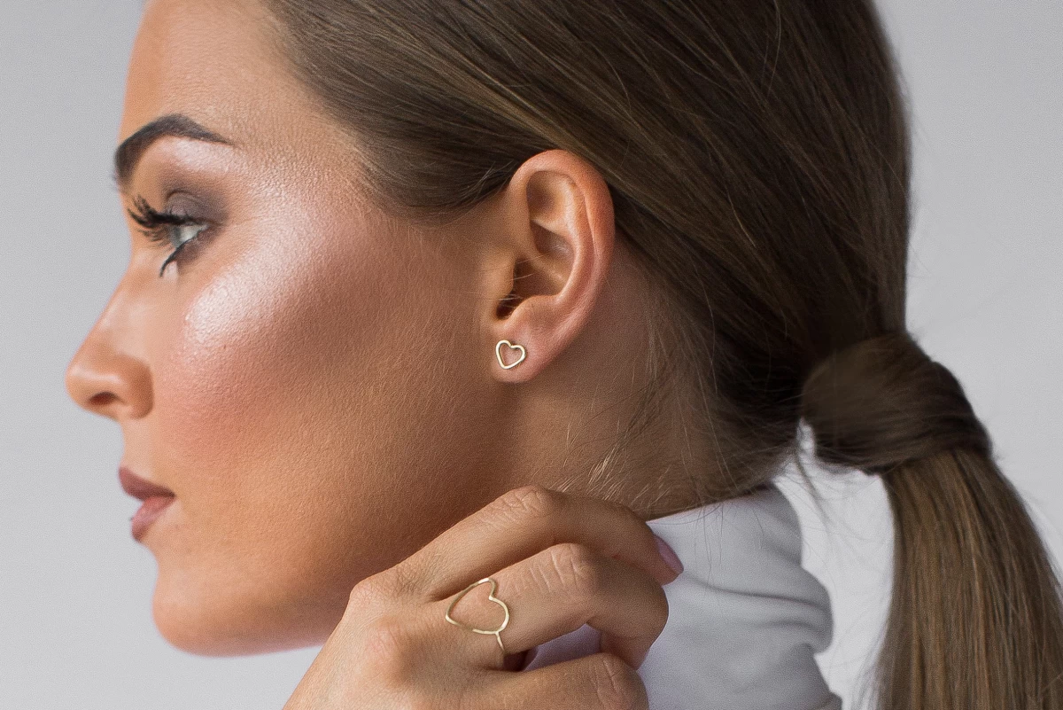 ZILIA Contour Heart Zlaté Náušnice