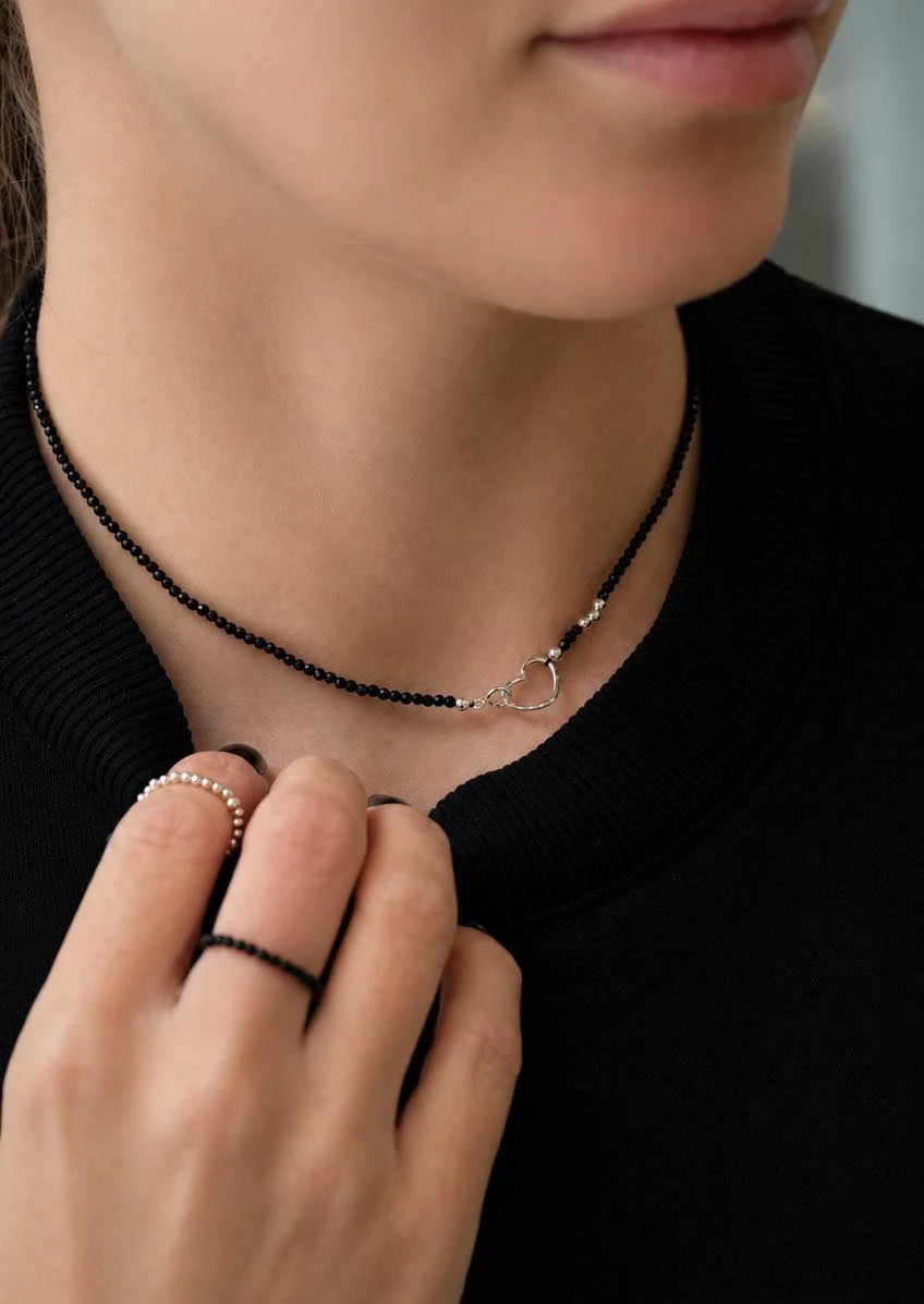 ZILIA Gemstone Spinel Heart Strieborný náhrdelník