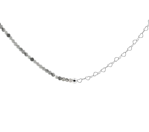ZILIA Saona Heart Howlite Strieborný náhrdelník