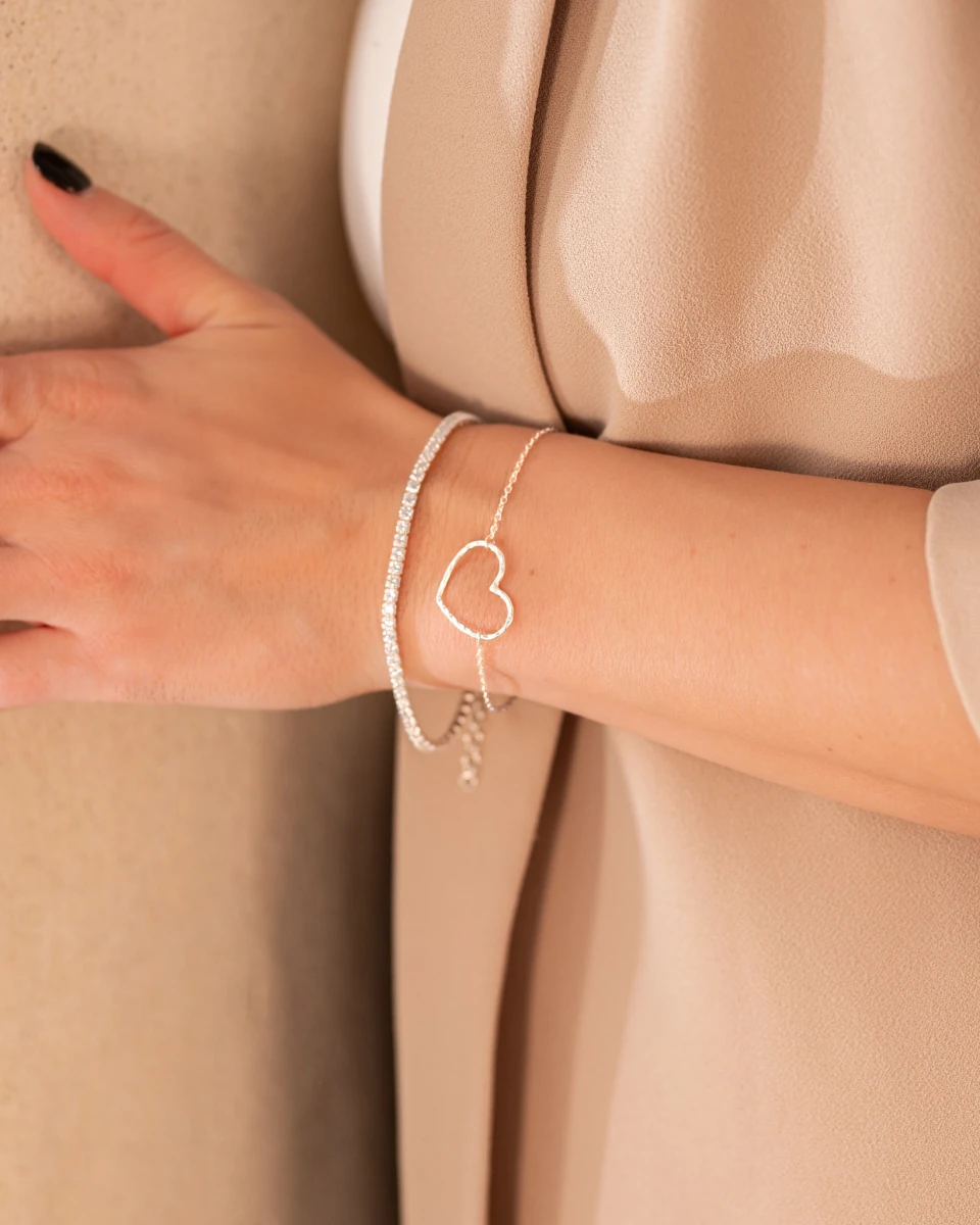 ZILIA Tennis Glow White Strieborný náramok