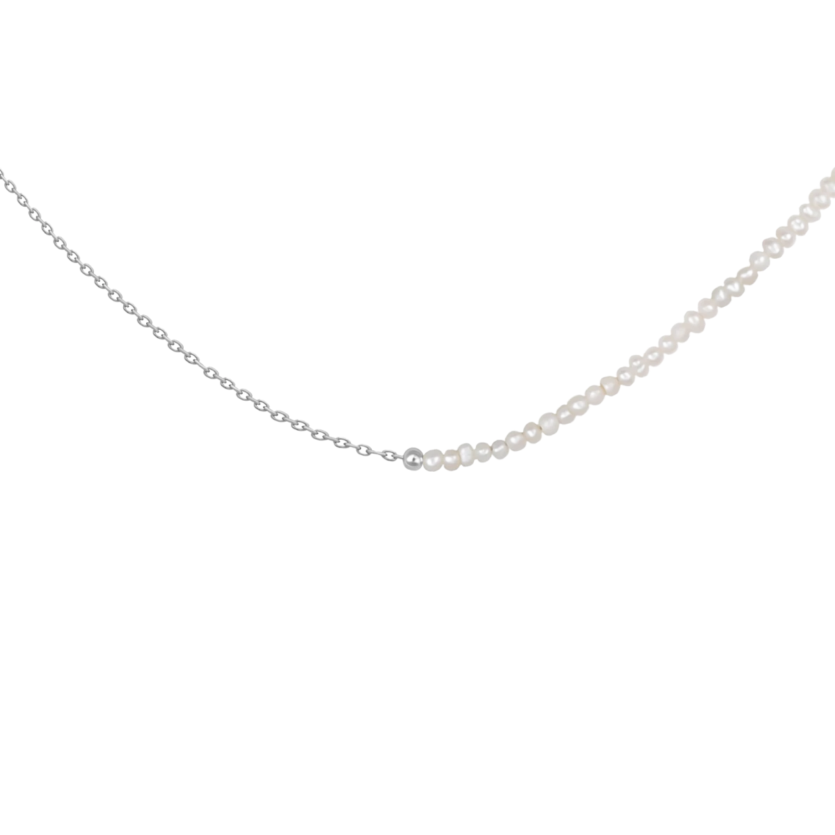 Retiazka z 925 striebra a bielych perál