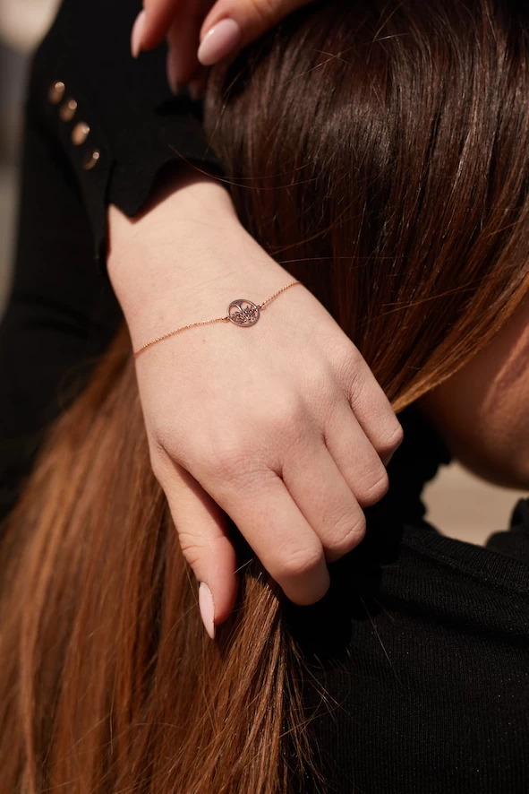 Ružovozlatý náramok Strom života