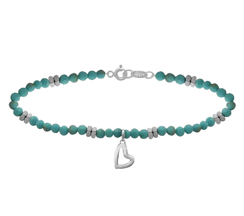 ZILIA Bora Heart Strieborný členkový náramok