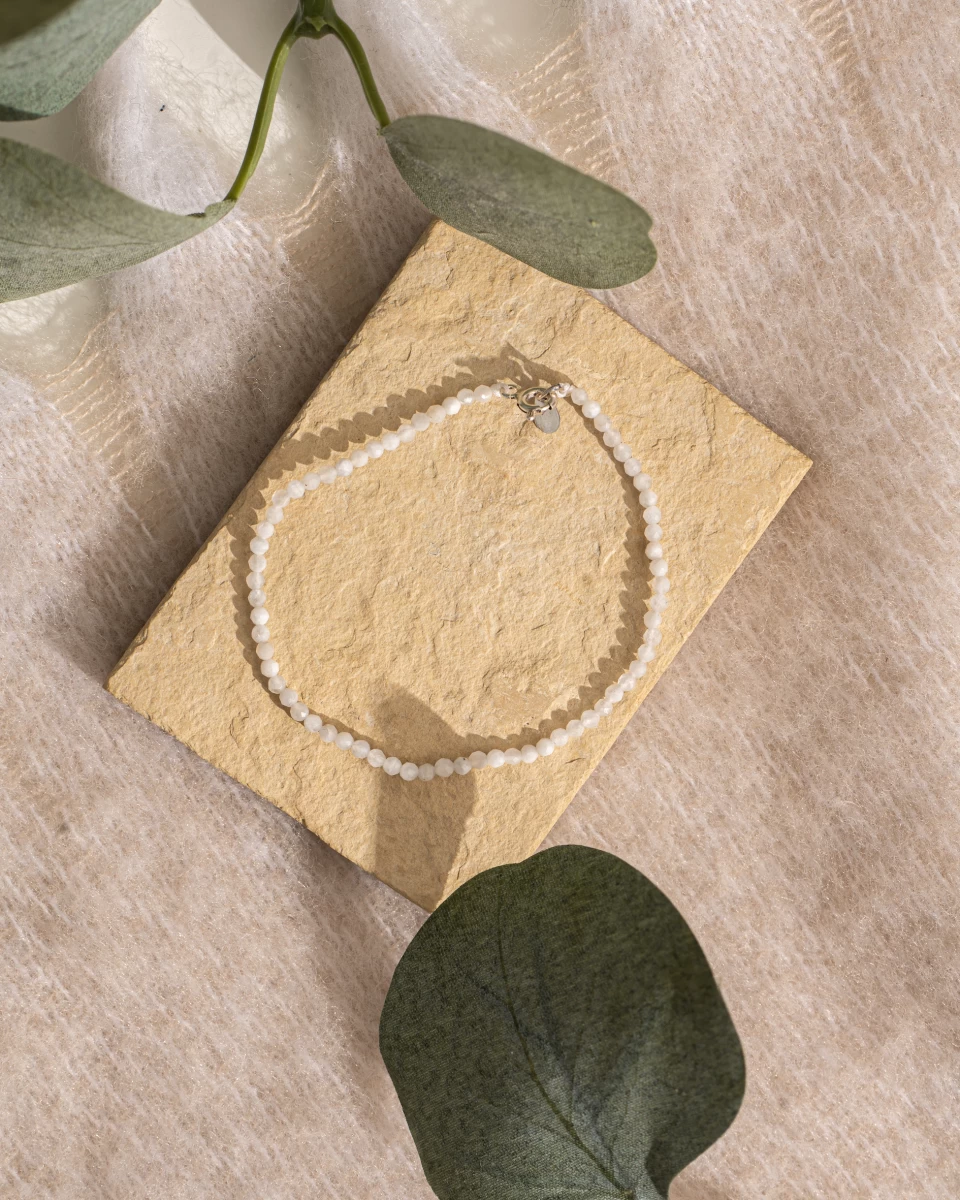 ZILIA White Ghost Pearl Strieborný náramok