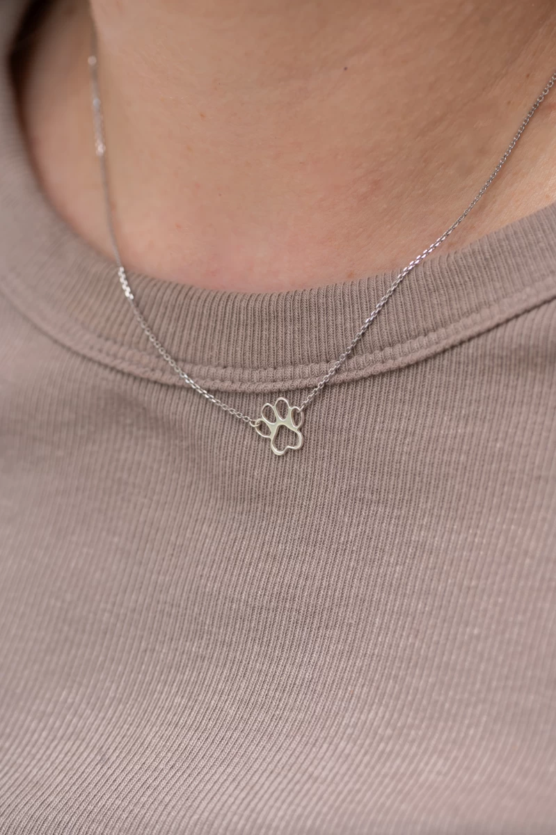 Retiazka obrys labky z ružového zlata