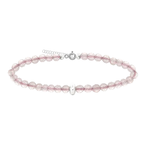 ZILIA Gemstone Rose Quartz Strieborná 925 Mineral Náramok