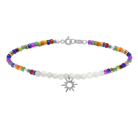 Strieborný členkový náramok ZILIA Symbol Design Sun