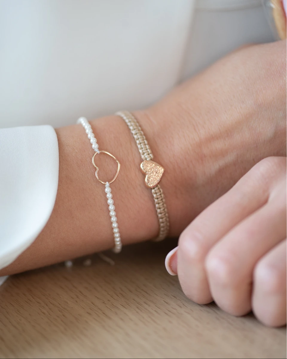 ZILIA Macrame Heart Strieborný náramok