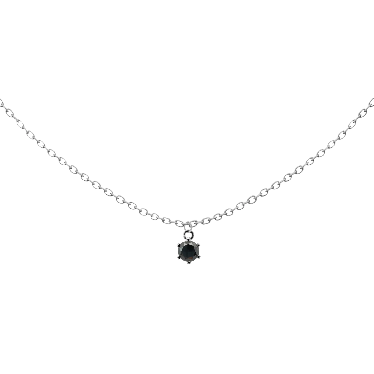 Čierny diamantový prívesok strieborný 925 náhrdelník