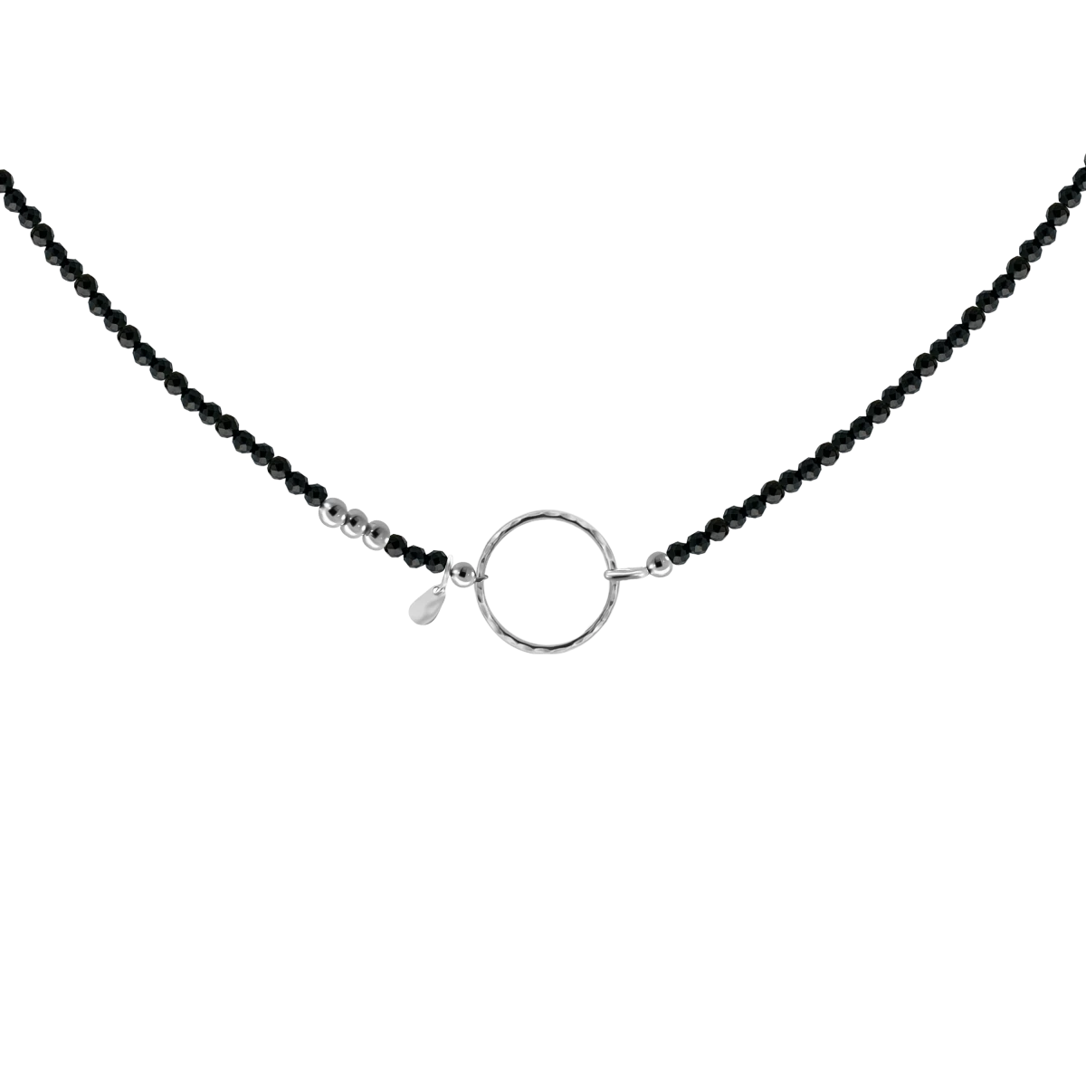 Strieborný náhrdelník s príveskom z prírodného spinelu ručne vyrobený zo striebra 925 kruhový dizajn