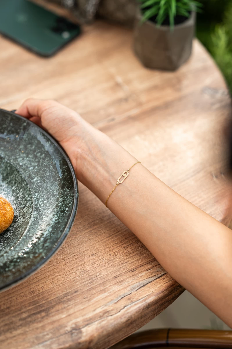 Náramok zatvárací špendlík zo 14K ružového zlata