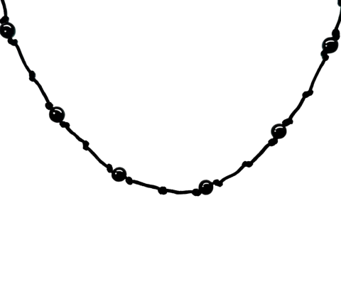 ZILIA Twist Onyx Strieborná 925 Thread Náhrdelník