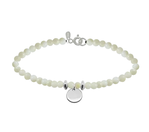 ZILIA Perlmutt Circle Strieborný náramok