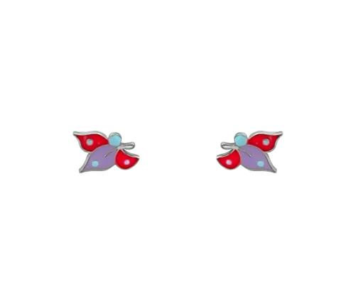 ZILIA Fairy Butterfly Pink Purple Strieborné Náušnice