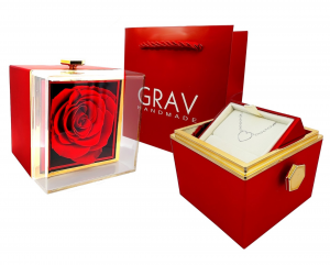 Krabička s pravou ružou