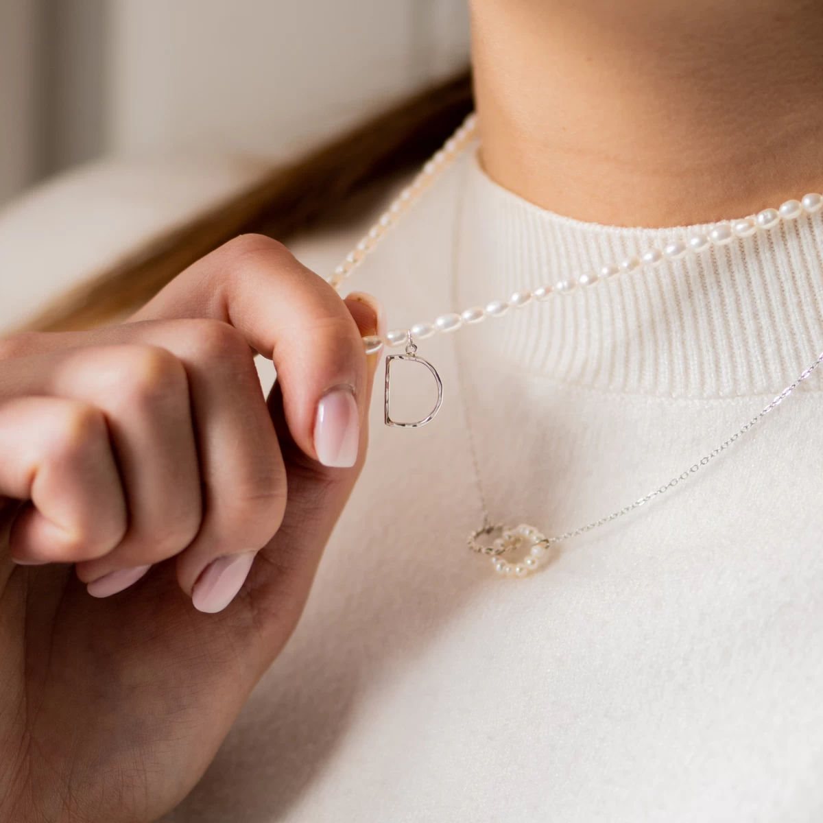 ZILIA Pearl Hoop Zlatý náhrdelník