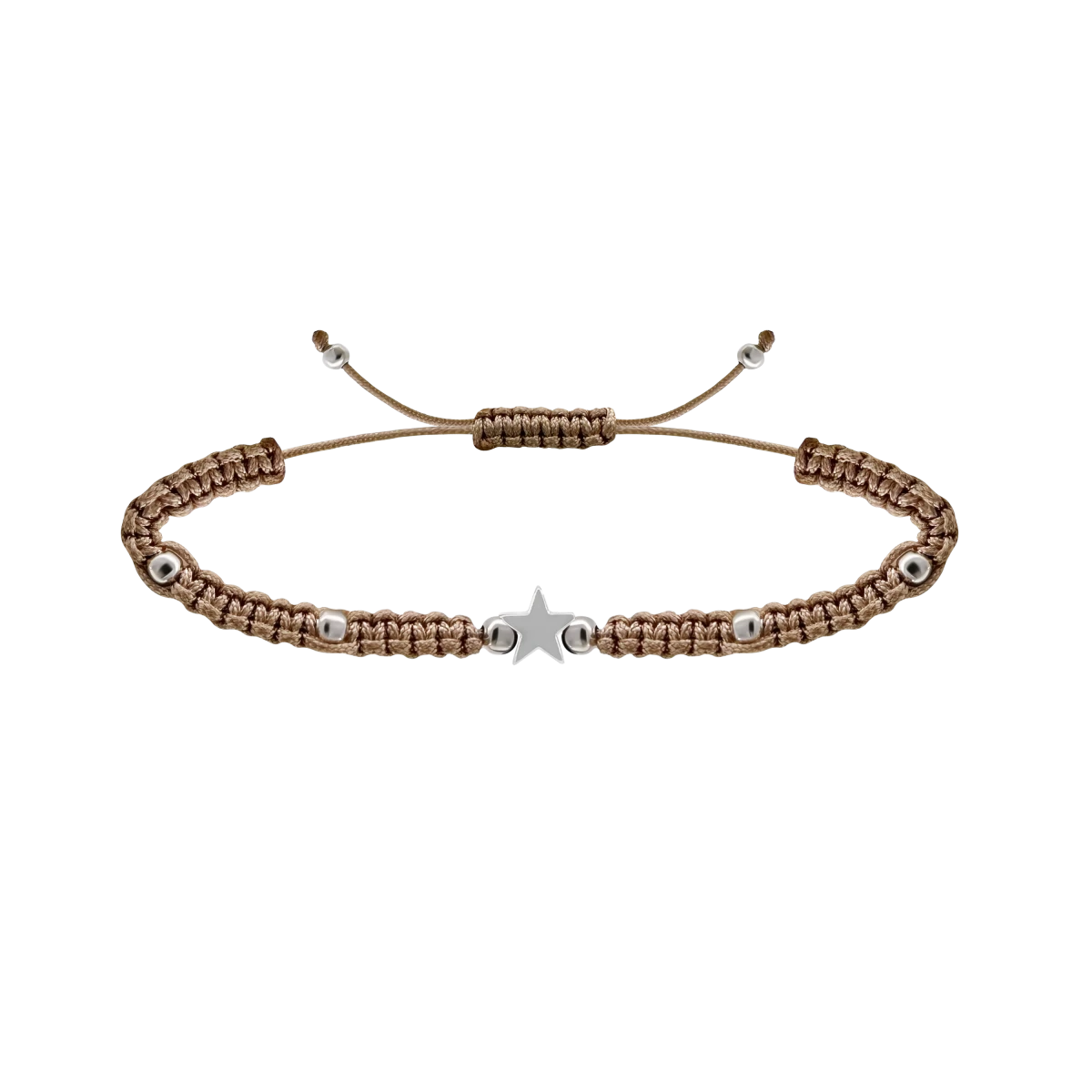 Strieborný náramok 925 s hviezdou v štýle makramé pre moderné ženy
