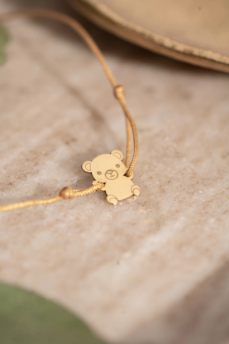 ZILIA Teddy Bear Baby Zlatá 14K Thread Náramok