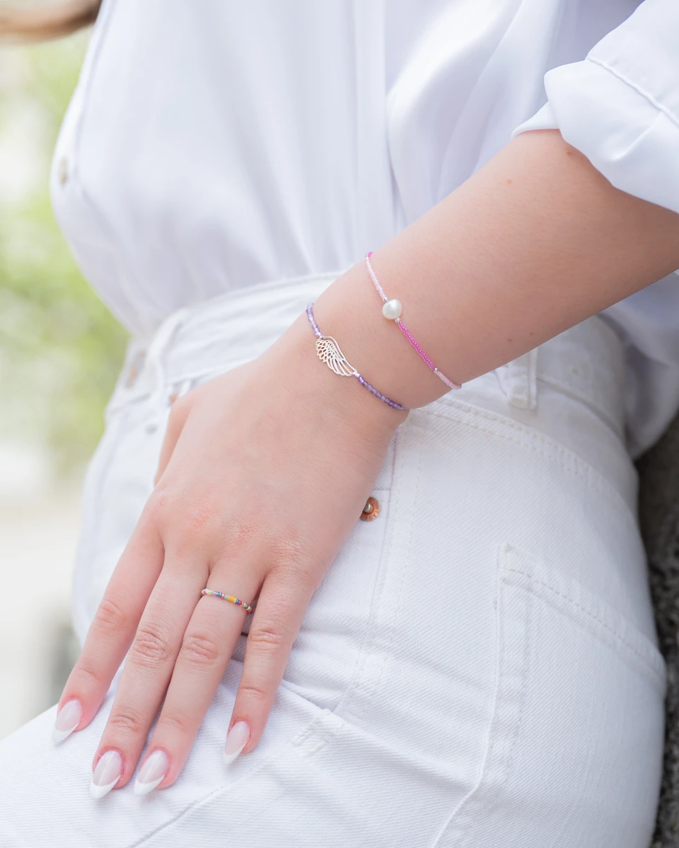 ZILIA Pink Design Perla Strieborný náramok