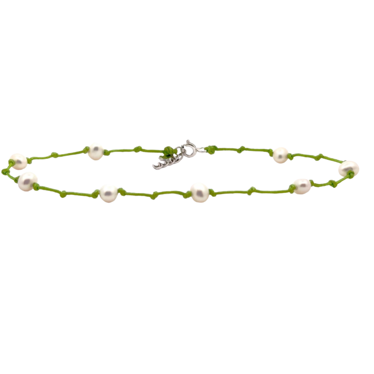 Perly a uzly strieborný 925 náramok na členok