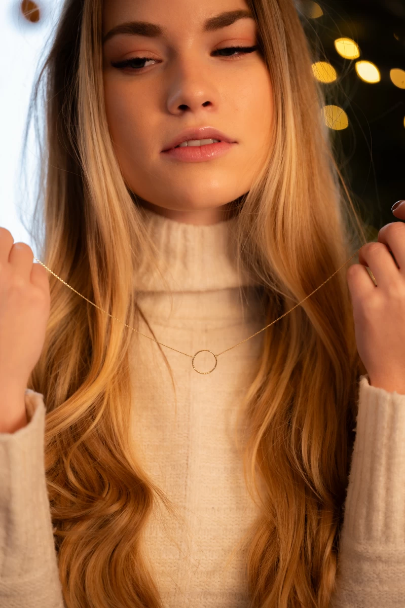 Ručne vyrobená retiazka kruh z 925 striebra