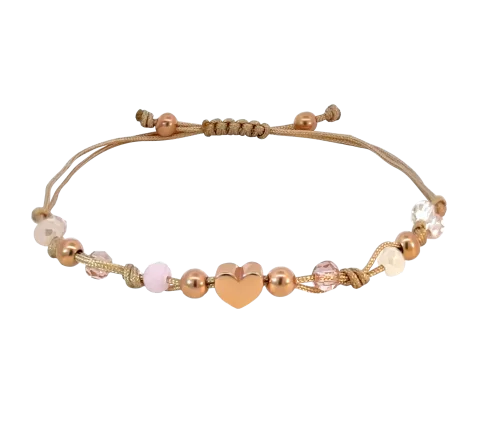 ZILIA Macrame Candy Heart Strieborný náramok