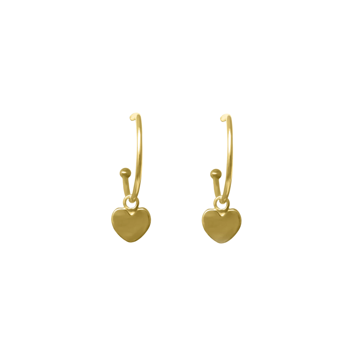 Náušnice prívesok srdiečko zo žltého zlata