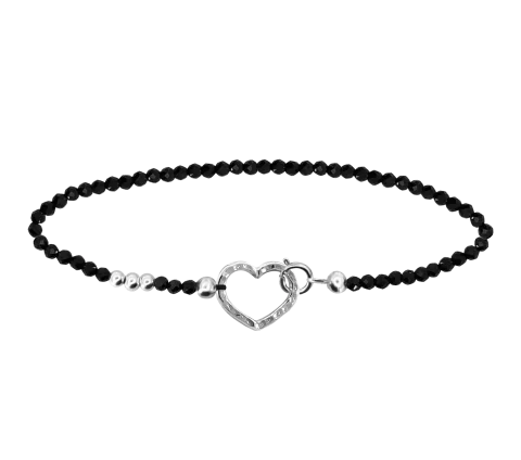 ZILIA Gemstone Spinel Heart Strieborný náramok