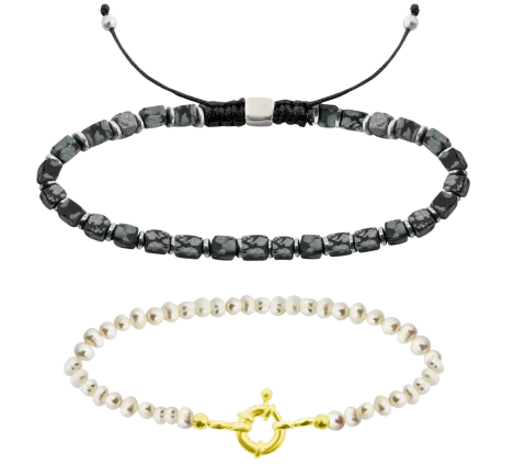Náramok ZILIA Perla And Obsidian